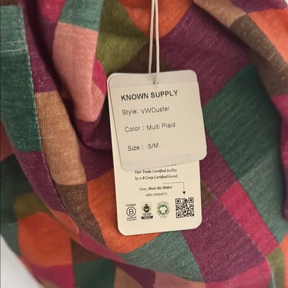 Cozy Red and Pink Geometric Knit Cardigan - Picture 2 of 3